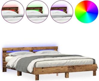 vidaXL Vidaxl - Estructura de cama con cabecera Madera vieja 200 x 200 cm