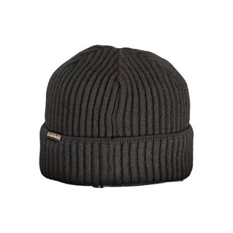 Napapijri NA-32585 Logo-Embroidered Ribbed Knit Beanie - Black
