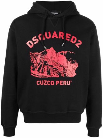 Dsquared2 Hoodie met logoprint - Zwart