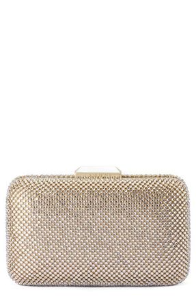 Olga Berg Ronny Crystal Mesh Frame Clutch in Champagne at Nordstrom