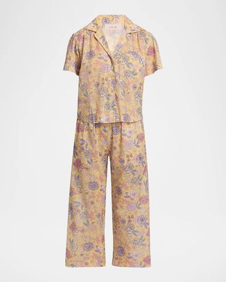 Papinelle Sleepwear Karolina Floral Crop Pajamas