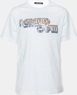 Roberto Cavalli Robert Cavalli White Jersey Logo Print T-Shirt