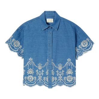 MC2 Saint Barth Denim Shirts, female, Blue, Size: XS Clementine Chambray Shirt