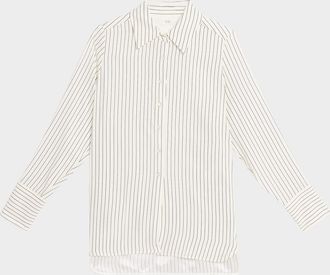 Co Striped Silk Button-Down Shirt