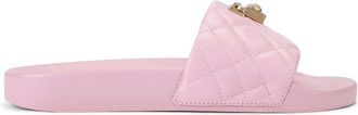 Kurt Geiger Womens Leather Brixton Poolslide Sliders - Pink - Size UK 7