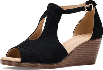 Journee Collection Kedzie Womens Wedge Shoes Black : 7.5 M, Synthetic