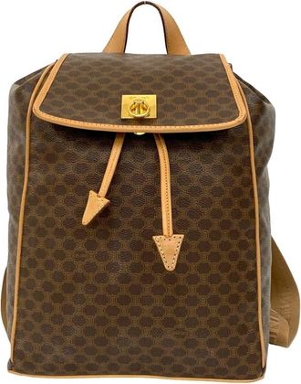 Celine Brown Leather Pvc Backpack (Pre-Owned)