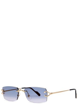 Cartier Cartier Signature C De Cartier Rectangle-frame Sunglasses - Blue - One Size