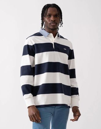 GANT Mens GANT Mens Regular Fit Chambray Stripe Heavy Rugger - 113 Eggshell - White - Size: 40