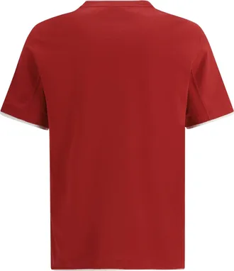 Brunello Cucinelli Mens Cotton T-Shirt Ciliegia+perla T-Shirts And Polos