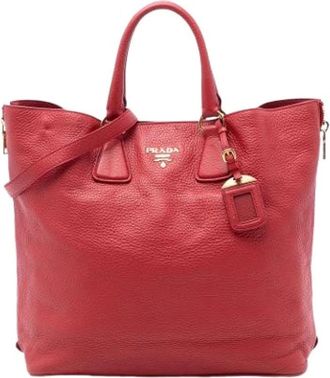 Prada Pre-owned Tote Bags, female, Red, Size: ONE SIZE Pre-owned Satchel