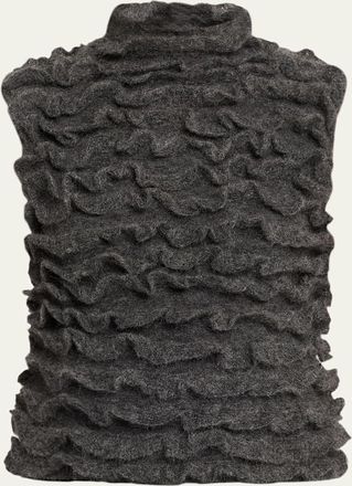 Alaia Tiered Ruffle Knit Blouse