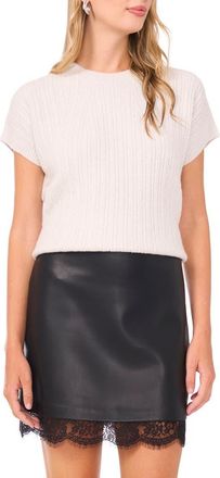 Vince Camuto Sequin Detail Rib Sweater in Ivory Silver at Nordstrom, Size Xx-Small