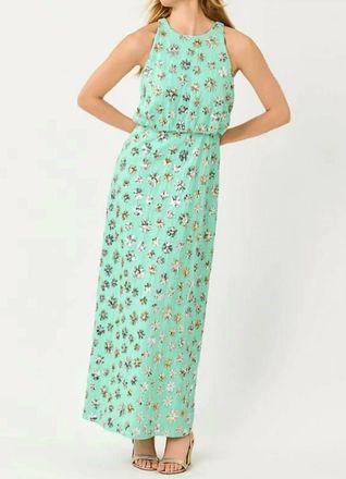 Lilly Pulitzer Teonna Maxi Dress In Mint Condition Sparkler Embellished Linen Blend
