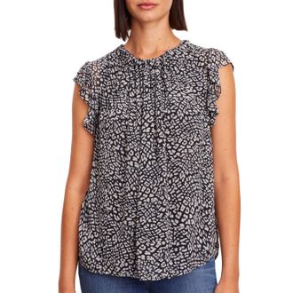 Velvet Adara Viscose Georgette Top In Animal