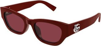 Gucci GG1954SA Asian Fit 003 Womens Sunglasses Burgundy Size 53 - Free RX Lenses - Free RX Lenses