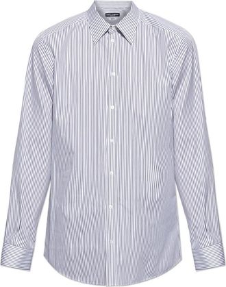 Dolce & Gabbana Overhemd met gestreept patroon - Heren - Casual Overhemden - Wit - L - Katoen - Overhemden