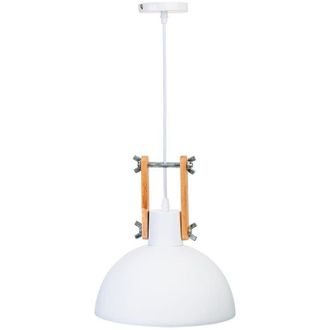 Wanderlust Deco Wanderlust Deco - L&aacute;mpara De Techo De Madera Y Metal Blanca 25x25x32
