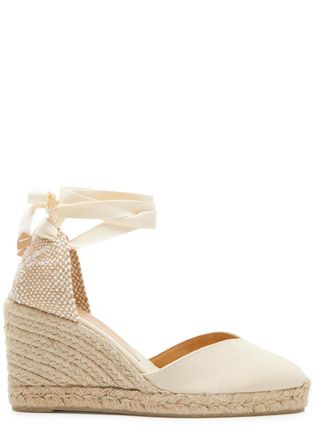 Castaner Chiara 80 Canvas Wedge Espadrilles - Ivory - 37 (IT37/ UK4)