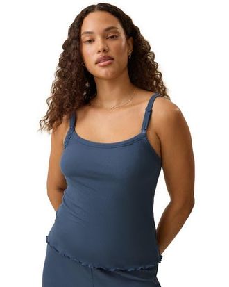 Kindred Bravely Ribbed Modal Nursing Cami in Light Navy at Nordstrom, Size X-Large