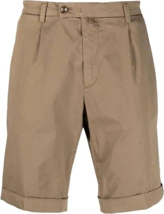BRIGLIA 1949 Beige Katoenen Bermuda met Darts - Heren - Korte Broeken - Bruin - XL - Katoen - Korte Broeken