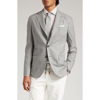 Eleventy Single Breasted Cashmere Sport Coat in Light Grey at Nordstrom, Size 44 Us
