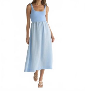 Bella Dahl Knit Combo Dress In Blue Periwinkle