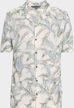 John Varvatos Mens Conant Desert Flower Camp Shirt