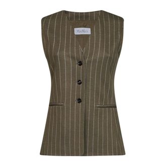 Max Mara Riccio Vest - female - Max Mara - Waistcoats - Green - XS - Jackets