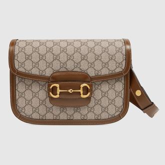 Gucci Horsebit 1955 Medium Shoulder Bag, Beige, GG Canvas