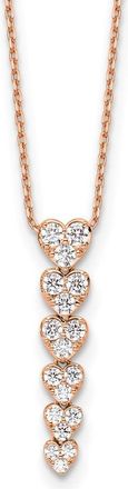 Diamond2Deal 14k Gold 1 Ct Lab Grown Diamond Heart Pendant Necklace 18 Clarity VS, Color D-E