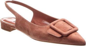 Manolo Blahnik Suede Slingback Flat