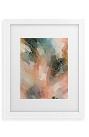 Deny Designs Wave Strokes Framed Wall Art in White Frame 16X20 at Nordstrom