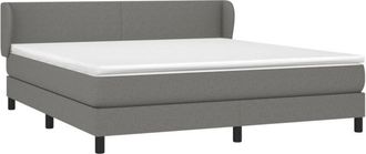 vidaXL Cama Box Spring Con Colch&oacute;n Tela Gris Oscuro 160x200 Cm Vidaxl