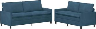 vidaXL Juego De Sof&aacute; 2 Uds. Azul Terciopelo Vidaxl