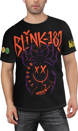 Generic Mens 182 Rock Band Blink Classic T-Shirt Multi-Pattern Prints Crew Neck Short-Sleeve Unlock New Summer Streetwear Styles Casual Multicoloured S
