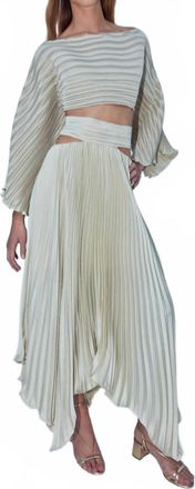 AIIFOS Kenny Pleated Skirt In Bone
