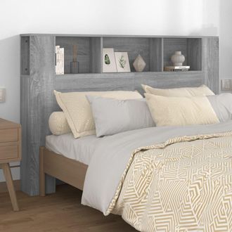 vidaXL Mueble Cabecero Gris Sonoma 160x18,5x104,5 Cm Vidaxl