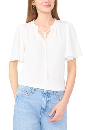 Vince Camuto Tie Neck Top in New Ivory at Nordstrom, Size Xx-Large