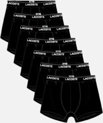 Lacoste Mens Lacoste 7-Pack Stretch Cotton Trunks - Black - Size: 32/30/31