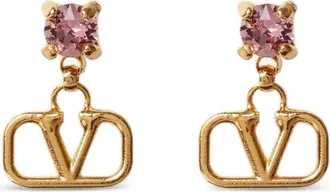 Valentino Garavani Orecchini con cristalli VLOGO Signature - Oro