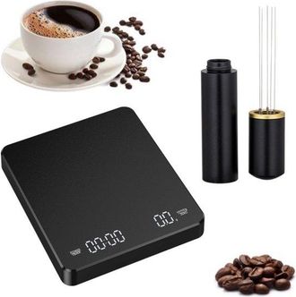 OEM Balanza Para Caf&eacute;, Balanza Recargable Para Caf&eacute; De Filtro, 3 Kg/0,1 G, Con Aguja Para Caf&eacute; Molido, 3 Unidades, Pantalla Led (negra, 1513)