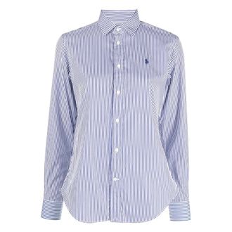 Polo Ralph Lauren Long Sleeve Button Front Shirt - female - Polo Ralph Lauren - Shirts - Blue - 3XS - Blouses & Shirts