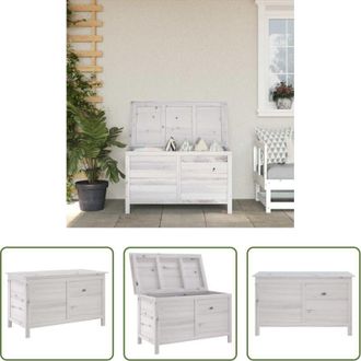 vidaXL Contenitore in legno - Contenitore Giardino Bianco 99x49,5x58,5cm Legno Massello Abete