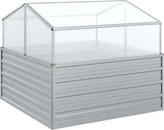vidaXL Arriate con invernadero plateado 100x100x85 cm Vidaxl