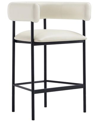 Manhattan Comfort Onda Metal Vegan Leather Counter Stool