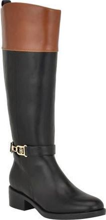 Tommy Hilfiger Ionni Knee High Riding Boot in Black/Medium Natural at Nordstrom Rack, Size 7.5