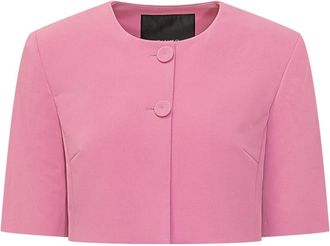 Pinko Cropped Spencer Jacket - Dames - Zomerjassen - Roze - L - Leer - Jassen