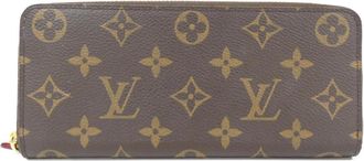Louis Vuitton Fuchsia Marron Coated Canvas Long Wallet (Bi-Fold) (Pre-Owned)