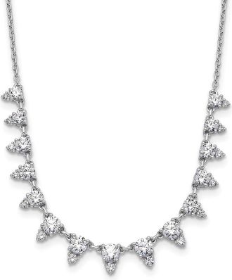 Diamond2Deal 14k Gold Round Cut 2 Ct Lab Grown Diamond Drop Necklace 18